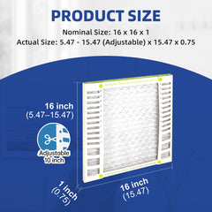 FLEXFILTER MERV 13 Air Filter 16x16x1 | Compact Size, Powerful Filtration