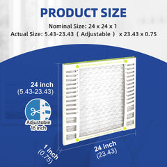FLEXFILTER MERV 13 Air Filter 24x24x1 | Large Coverage, Maximum Freshness