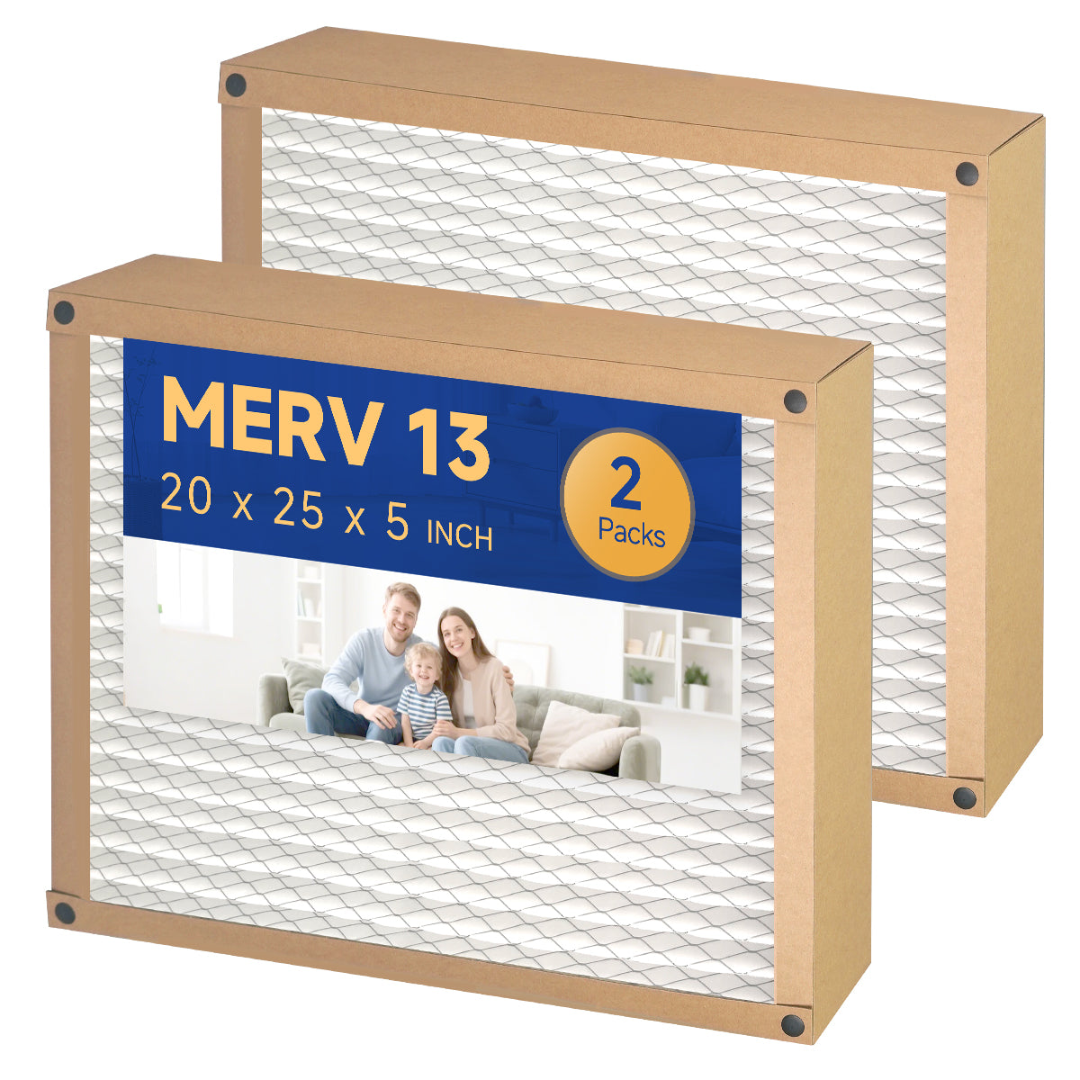 FLEXFILTER MERV 13 Air Filter 20x25x5 – 2 Pack | Cleaner, Healthier Air for Your Home
