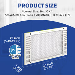 FLEXFILTER MERV 13 Air Filter 20x30x1 | Compact Size, Powerful Filtration