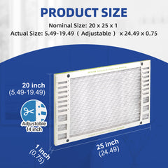 FLEXFILTER MERV 13 Air Filter 20x25x1  | Compact Size, Powerful Filtration