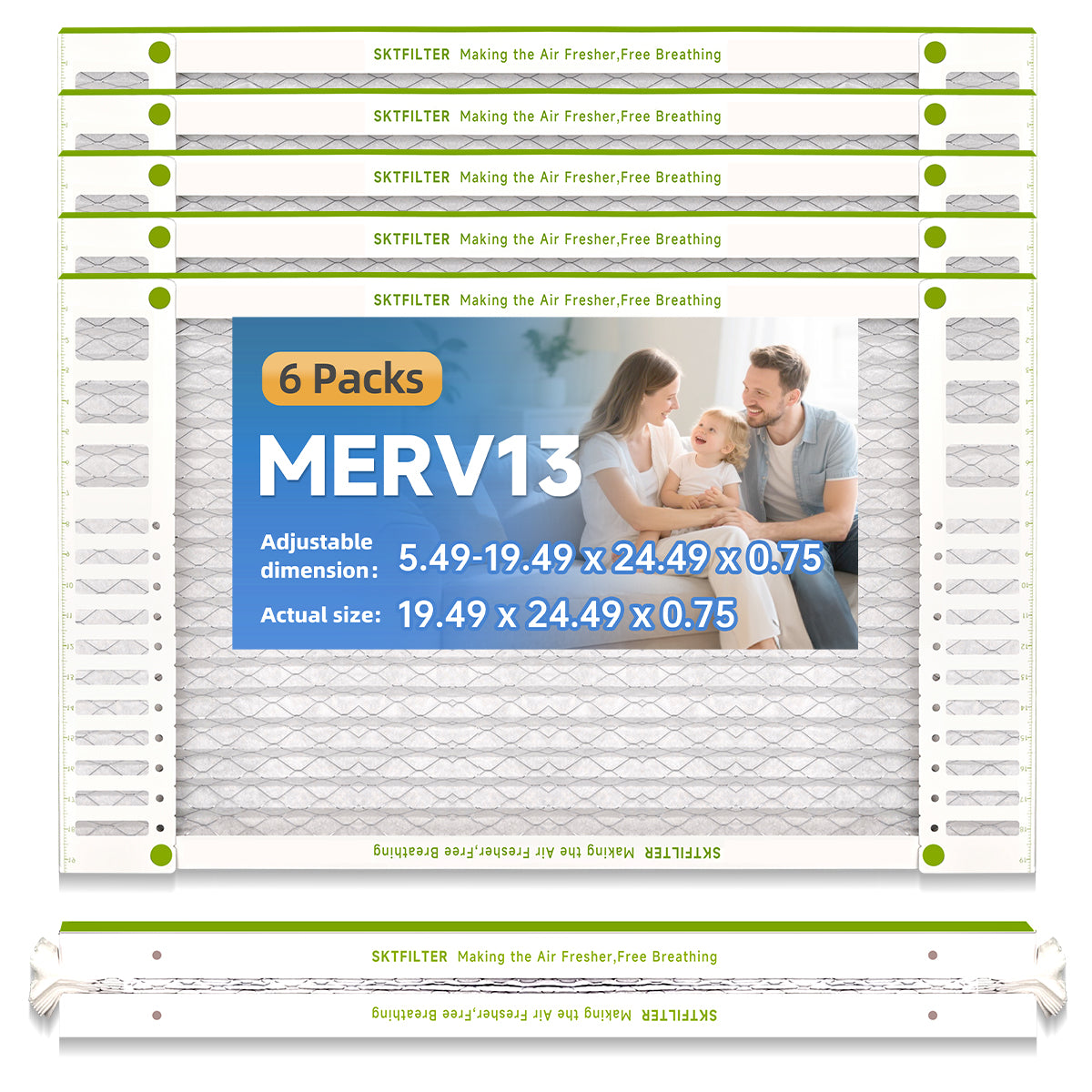 FLEXFILTER MERV 13 Air Filter 20x25x1  | Compact Size, Powerful Filtration