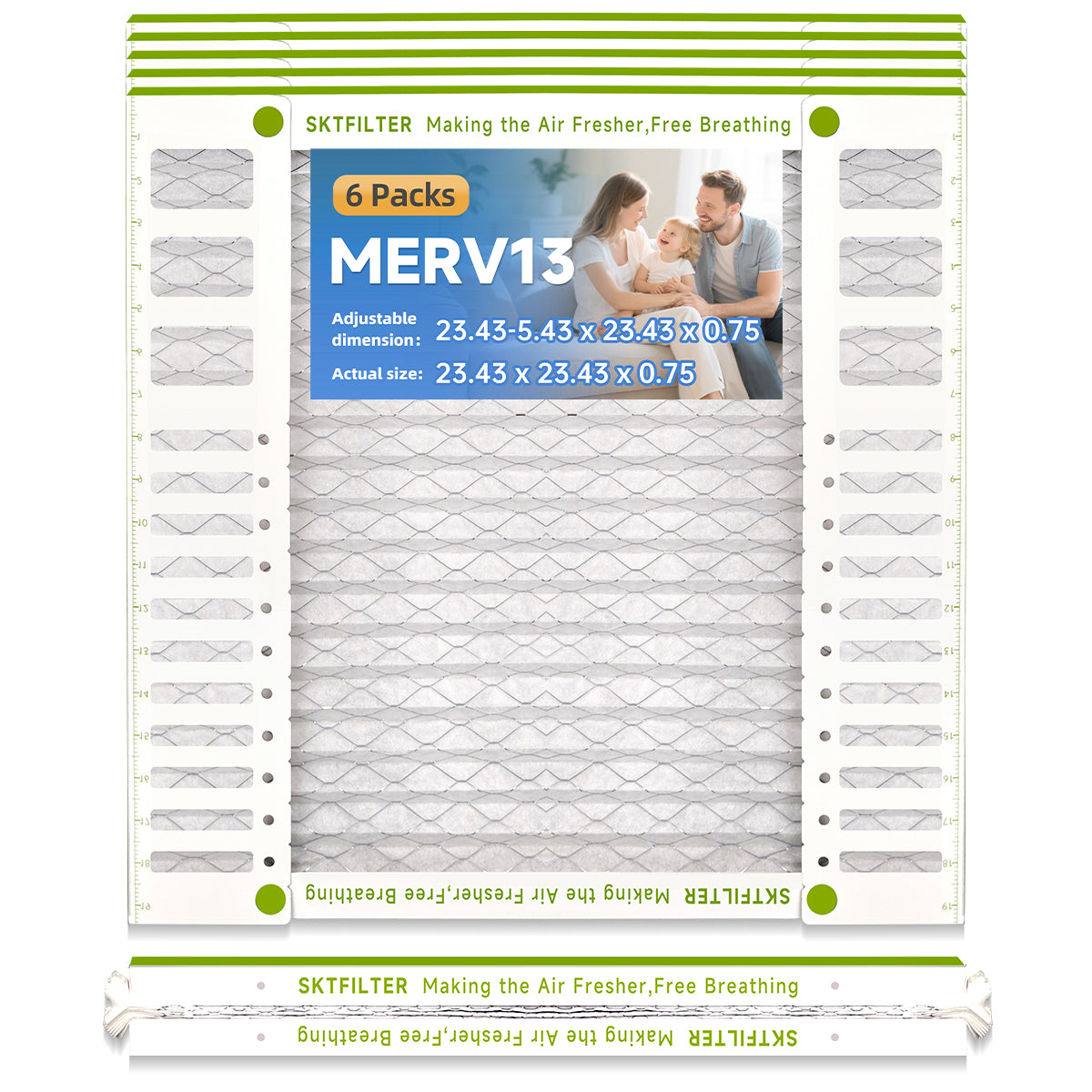 FLEXFILTER MERV 13 Air Filter 24x24x1 | Large Coverage, Maximum Freshness