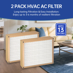 FLEXFILTER MERV 13 Air Filter 20x25x5 – 2 Pack | Cleaner, Healthier Air for Your Home